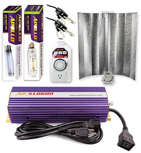 Apollo Horticulture 600 Watt HPS and MH Gull Wing Reflector Kit