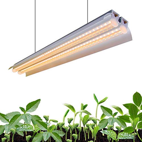 Monios-L T5 LED Grow Light, 2FT Full Spectrum Sunlight Replacement, 30W High Output Integrated Fixture with Rope Hanger for Indoor Plants, Hydroponics, Seedling, Growing, Blooming