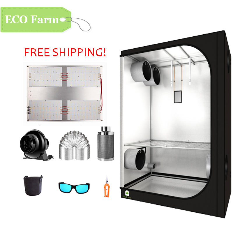 ECO Farm 5'x5' Essential Grow Tent Kit - 480W V3 LM301H Quantum Board-growpackage.com
