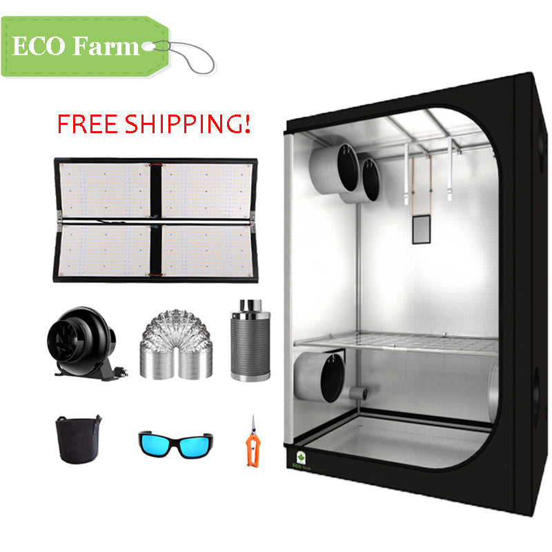 ECO Farm 5'x5' Essential Grow Tent Kit - 480W 561C Quantum Board-growpackage.com