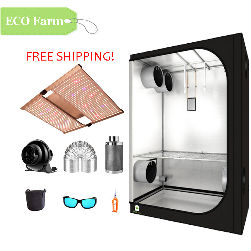 ECO Farm 5'x5' Essential Grow Tent Kit - 480W LM301B Quantum Board-growpackage.com