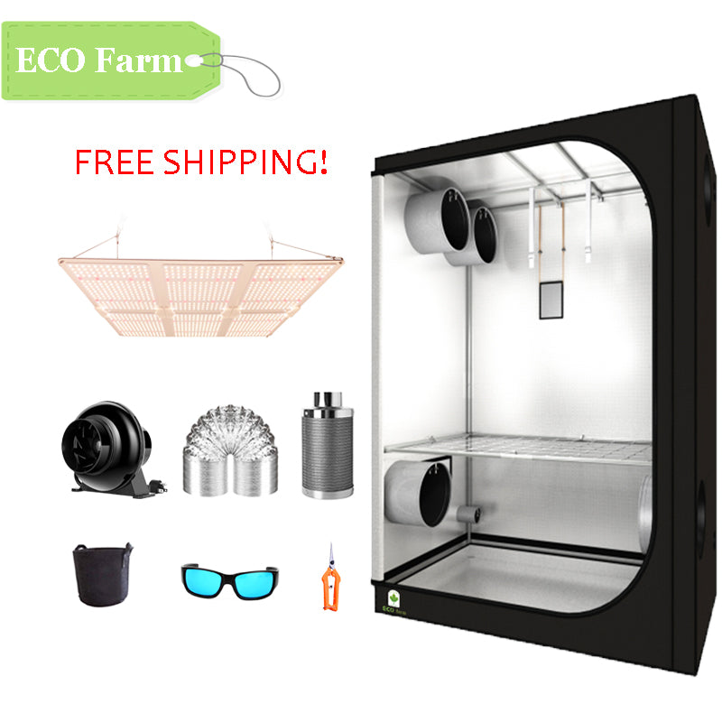 ECO Farm 5'x5' Essential Grow Tent Kit - 600W LM301B Quantum Board-growpackage.com