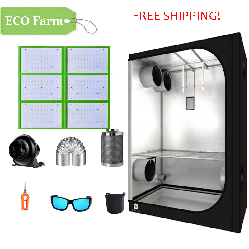 ECO Farm 5'x5' Essential Grow Tent Kit - ECOGreen 600W DIY Splicable Quantum Board