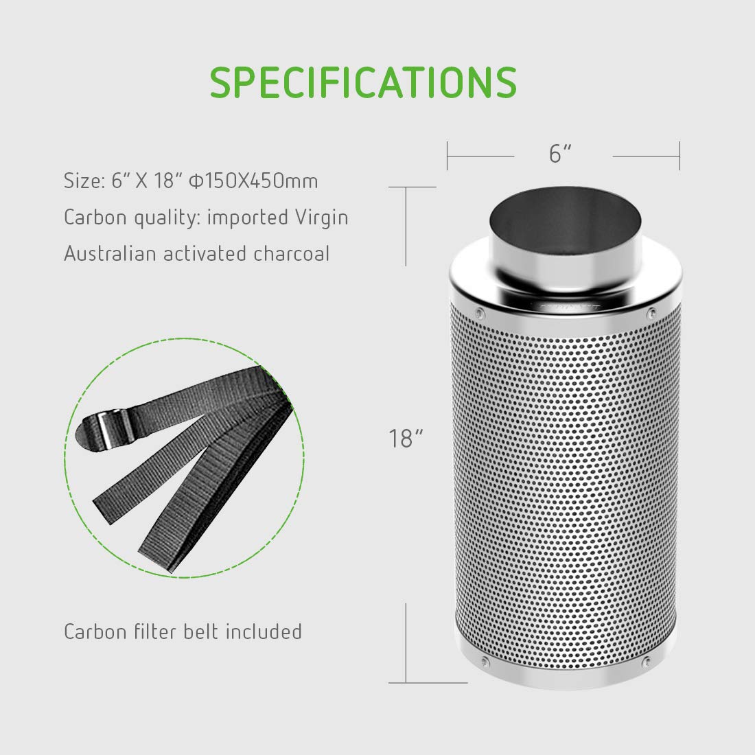 VIVOSUN Air Carbon Filter for Grow Tent