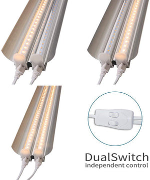 Monios-L T5 LED Grow Light, 2FT Full Spectrum Sunlight Replacement, 30W High Output Integrated Fixture with Rope Hanger for Indoor Plants, Hydroponics, Seedling, Growing, Blooming