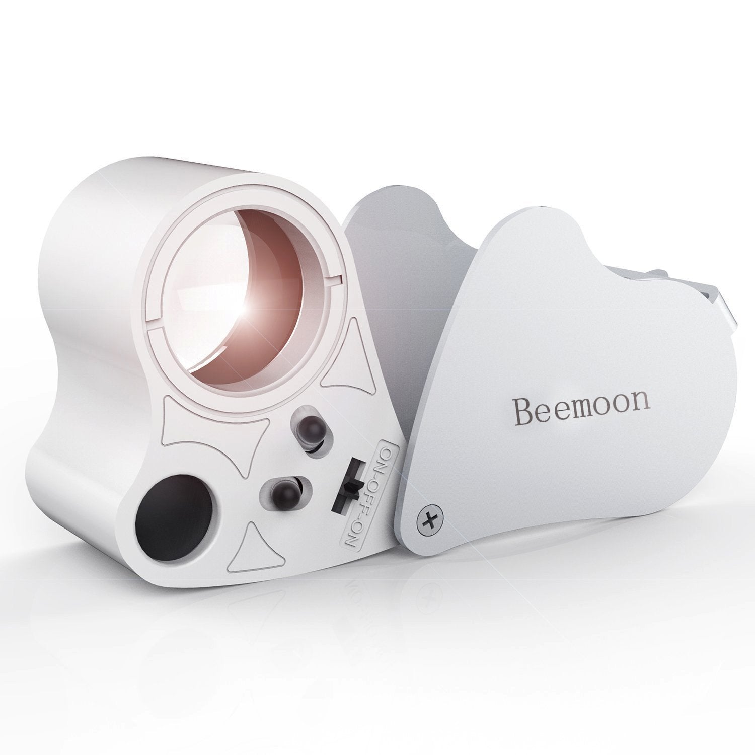 Beemoon Jewelry Magnifier, 30 X 60X Illuminated Jewelry Loupe for Gems Jewelry Rocks Stamps Coins Watches Antiques Models Photos