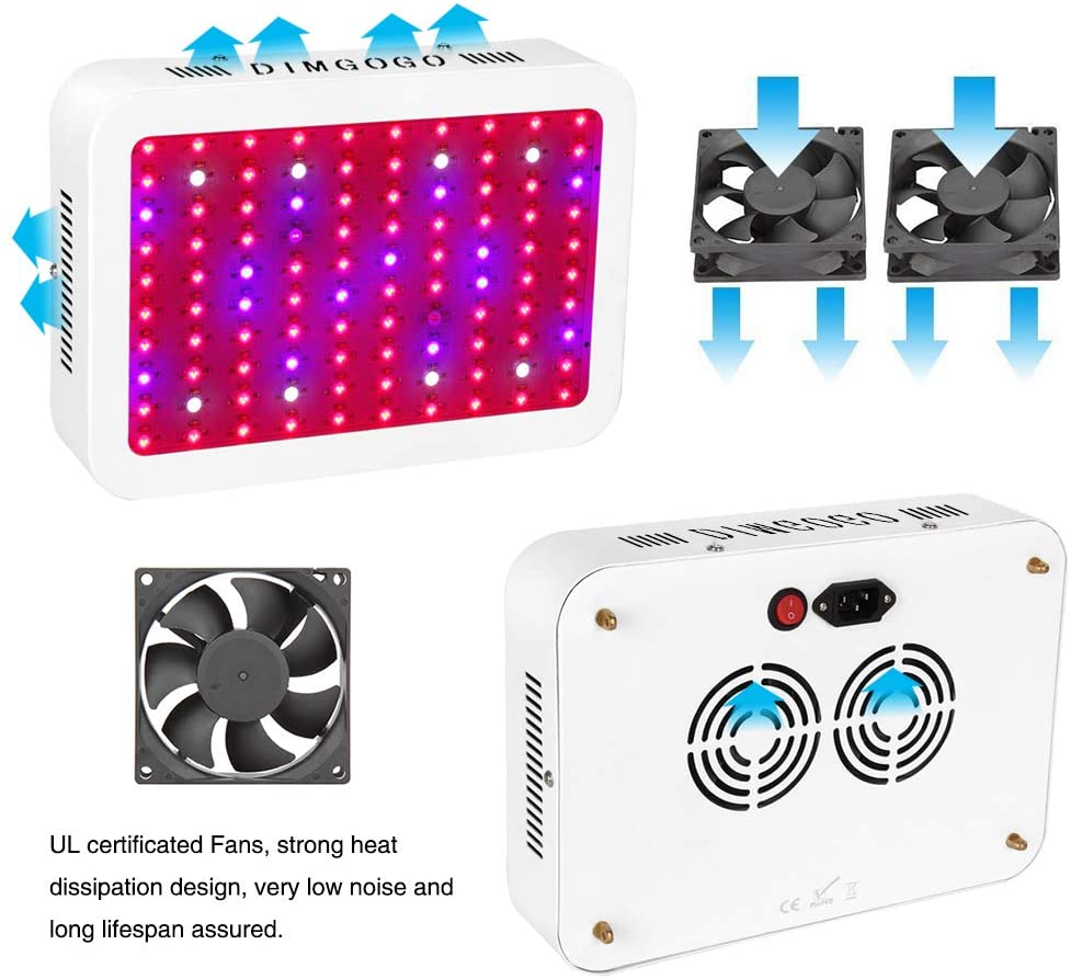 Dimgogo 1000w LED Grow Light Full Spectrum for Indoor Plants Veg and Flower, LED Plant Growing Light Fixtures with Daisy Chain Function (100Pcs 10W LEDs)