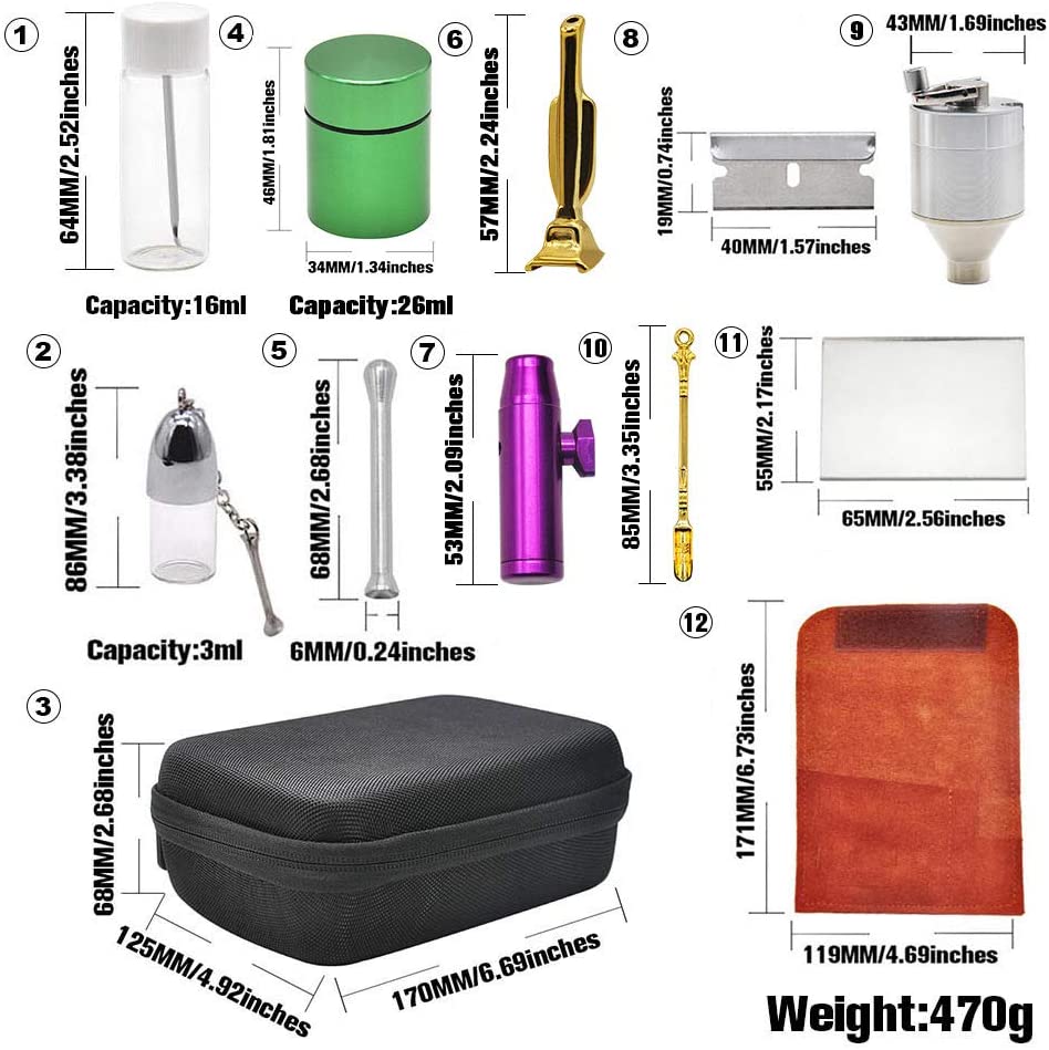 ECO Farm 12 PCS Snuff Kits with Case Tobacco Bag Sets-growpackage.com