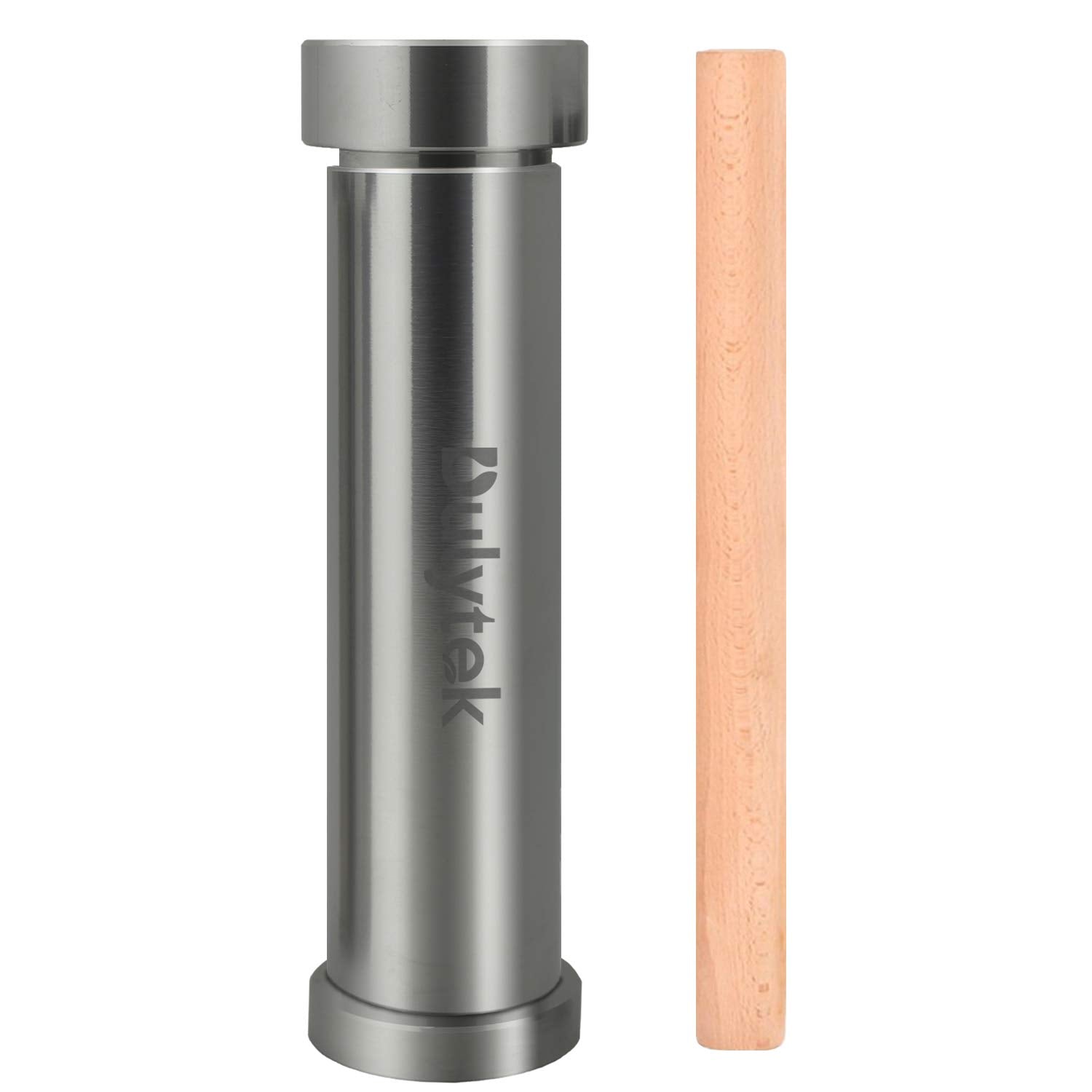 Dulytek Hammer Style Pollen/Herb Press - Cylinder Food-Grade Stainless Steel - Large Size - 4.5" Height, 22mm Inner Diameter