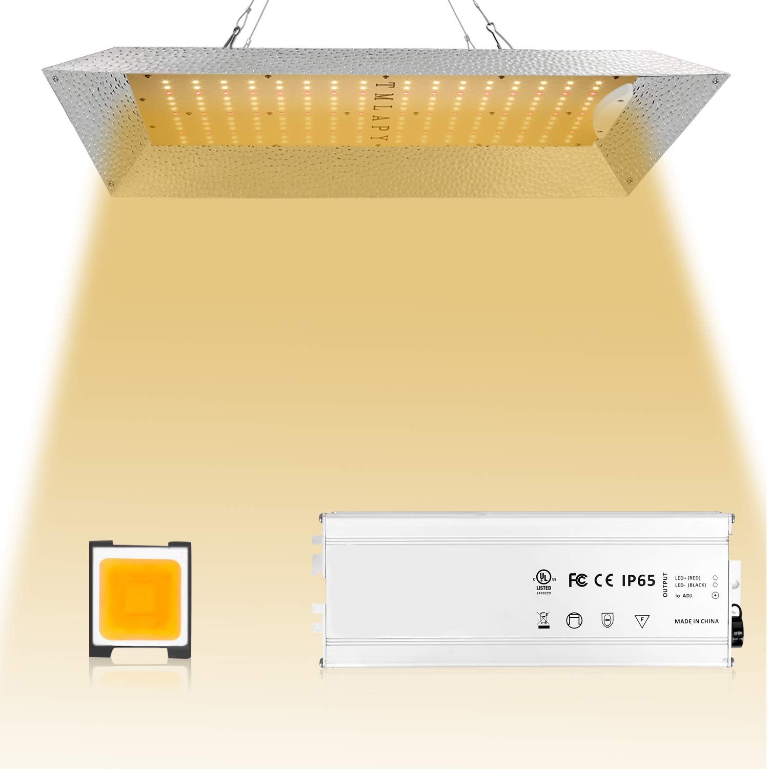 Tmlapy 1000 LED Grow Light Sunlike Full Spectrum with Samsung LED Chips & UL Listed Driver Grow Lights for Hydroponic Indoor Seeding Veg and Bloom Greenhouse Growing Light Fixtures 208pcs LEDs