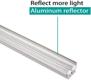 Monios-L T5 LED Grow Light, 2FT Full Spectrum Sunlight Replacement, 30W High Output Integrated Fixture with Rope Hanger for Indoor Plants, Hydroponics, Seedling, Growing, Blooming