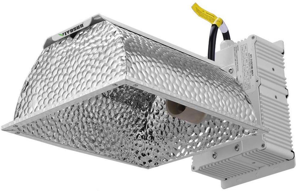 VIVOSUN 315W Ceramic Metal Halide CMH/CDM Grow Light Fixture w/No Bulb, ETL Listed, High-Reflectivity Vega Aluminum Hood, 120/240V Ballast, Full-Spectrum Hydroponic Grow Light and Suspension System