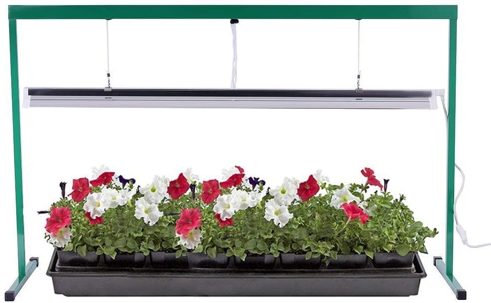 iPower T5 Fluorescent Grow Light Stand Rack (6400k) Seedling Heat Mat Kit