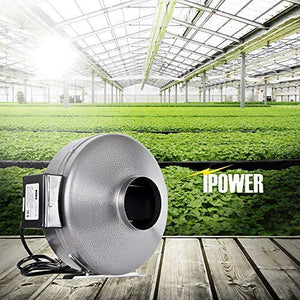 iPower GLFANXINLINE4 4 Inch 190 CFM Inline Duct Ventilation Fan HVAC Exhaust Blower for Grow Tent