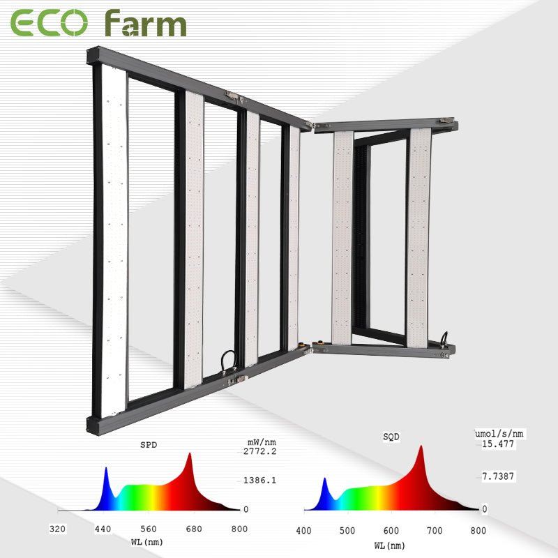 ECO Farm QA 780W/960W Foldable Full Cycle Dimmable LED Grow Light For Greenhouse