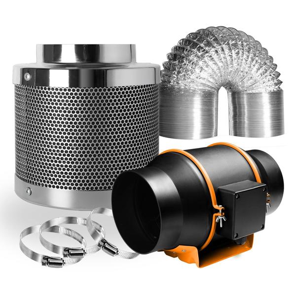 Spider Farmer 6 Inch Intelligent Inline Fan Carbon Filter Combo Ventilation