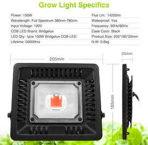 ECO Farm 50W Waterproof COB Supplemental LED Grow Light-growpackage.com
