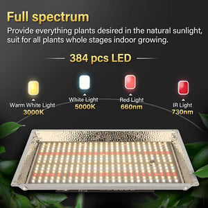 iPower GLLEDXAL1500C 1500W Dimmable Full Spectrum LED Grow Light