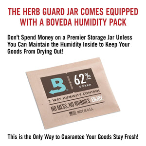 Herb Guard 1 oz/500ml UltraViolet Glass Jar