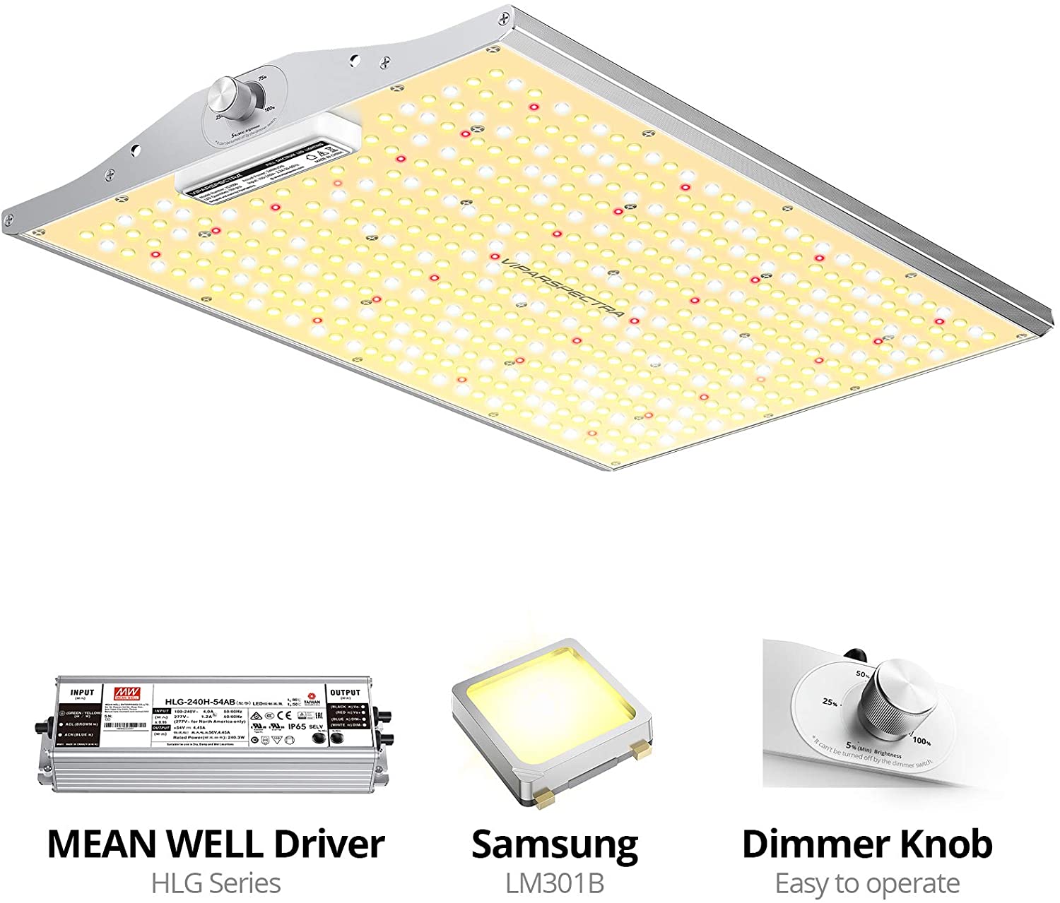 VIPARSPECTRA XS2000 LED Grow Light with Samsung LM301B & MeanWell Driver