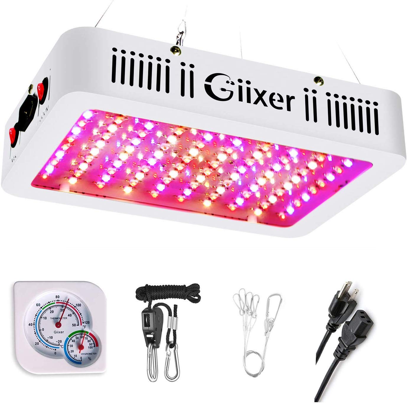 Giixer 1000W LED Grow Light, Dual Switch & Dual Chips Full Spectrum LED Grow Light Hydroponic Indoor Plants Veg and Flower-1000 wattt (10W LEDs 100Pcs)