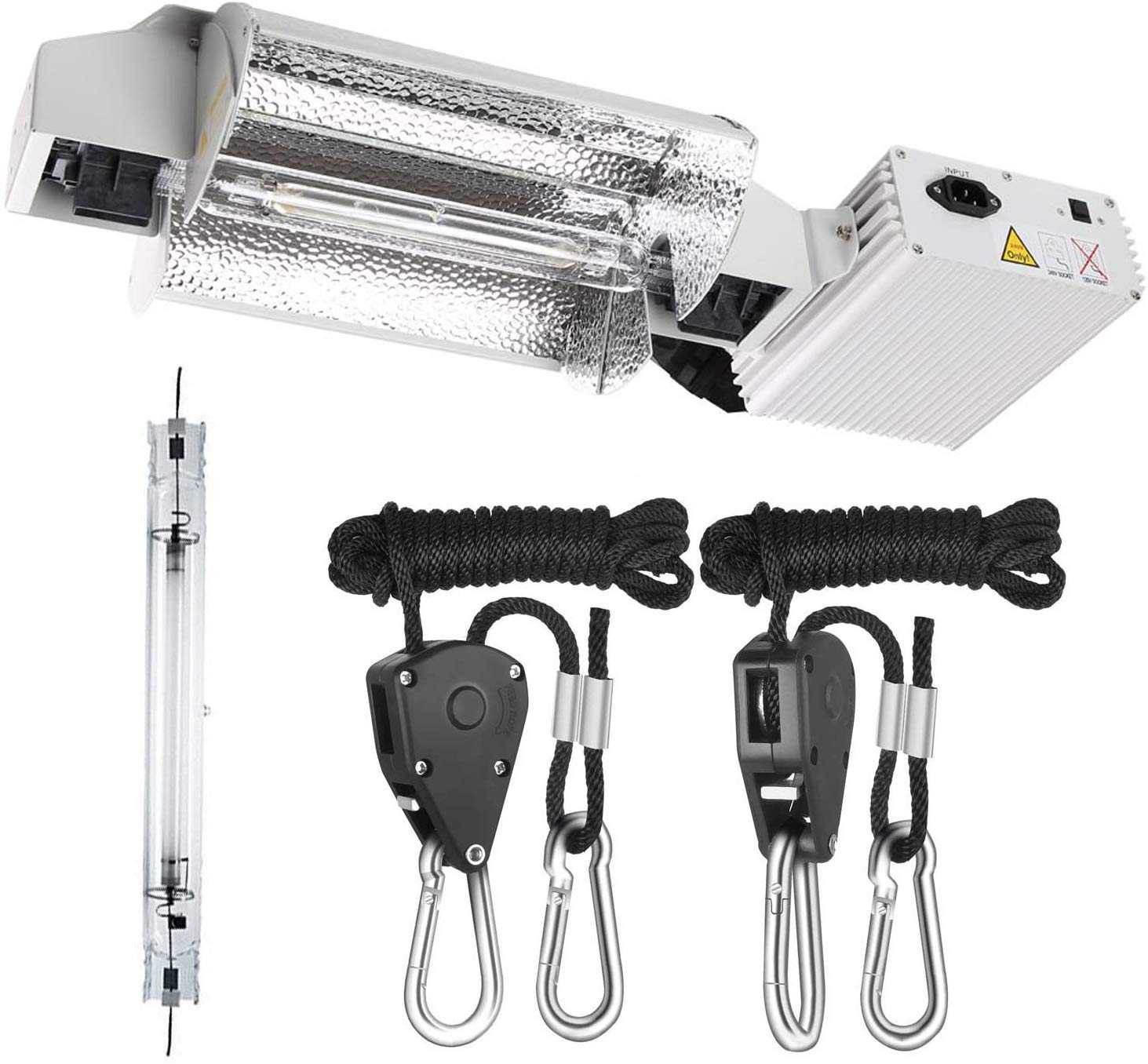 iPower 1000W Double Ended Grow Light System Kits for Indoor Plants includes 1000 Watt DE HPS Bulb and Adjustable Reflector and Digital Dimmable Ballast 240V