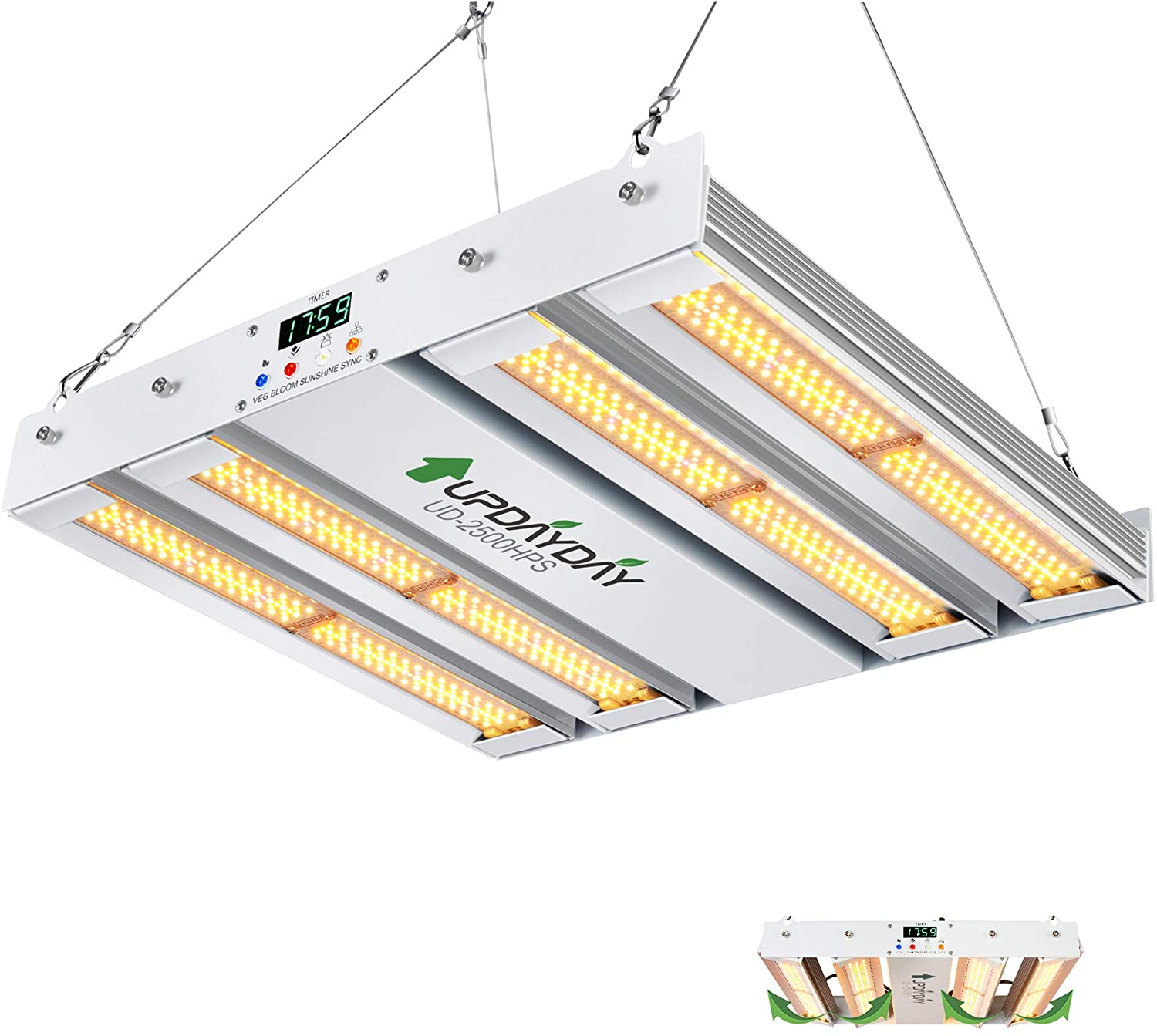 UPDAYDAY UD-2500/UD-4000 Full Spectrum Dimmable LED Grow Light for Indoor Plants Greenhouse Bloom Veg