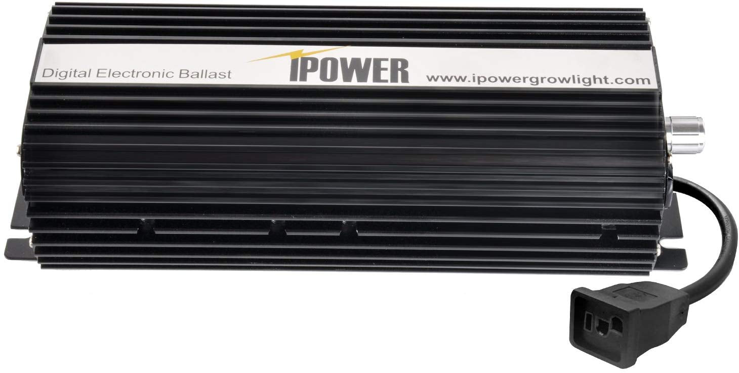 iPower GLBLST1000D Horticulture 1000 Watt Digital Dimmable Electronic Ballast for Hydroponic HPS MH Grow Light, 1000W, Black