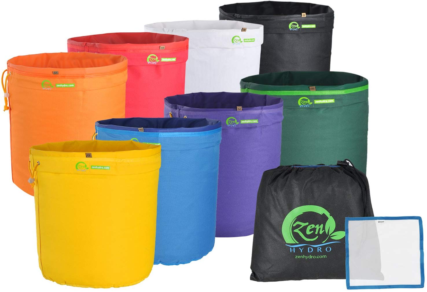 iPower GLBBAG5X8 5 Gallon 8 Set Herbal Ice Essence Extraction Bubble Hash Kit with(25 Micron) Press Screen and Storage Bag, 8-Pack