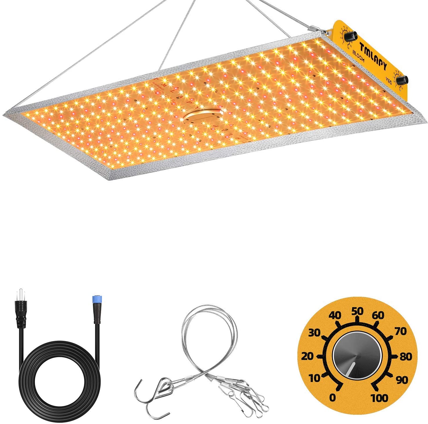 Tmlapy 2000W LED Grow Light 5.9x5.9ft Dimmable Full Spectrum LED Growing Lights