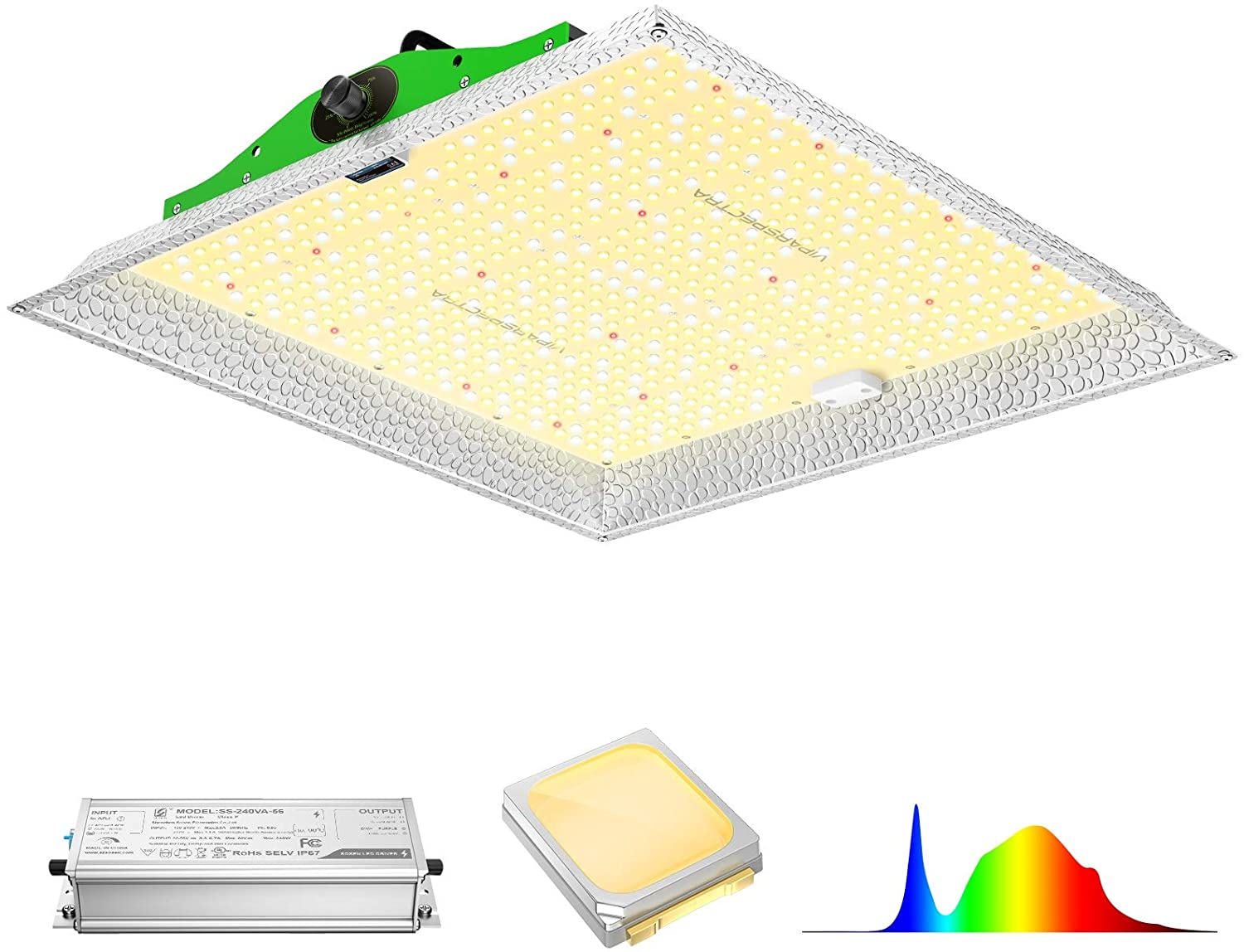 VIPARSPECTRA L600/L1000/L2000W LED Grow Light 4x4ft with Samsung LEDs & Sosen Driver