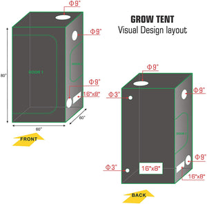 ECO Farm 5x5FT(60*60*80inch) Hydroponic Indoor Grow Tent-growpackage.com