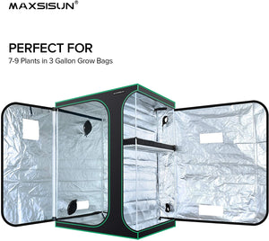 MAXSISUN 2-in-1 Grow Tent 600D Mylar Hydroponic Indoor Plants Growing Tent