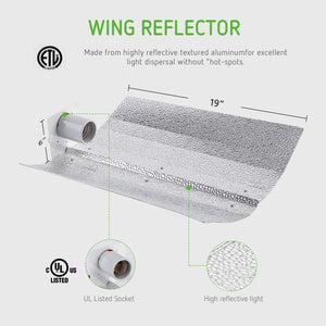 VIVOSUN 400 Watt HPS Grow Light Gull Wing Reflector Kit - Easy to Set up
