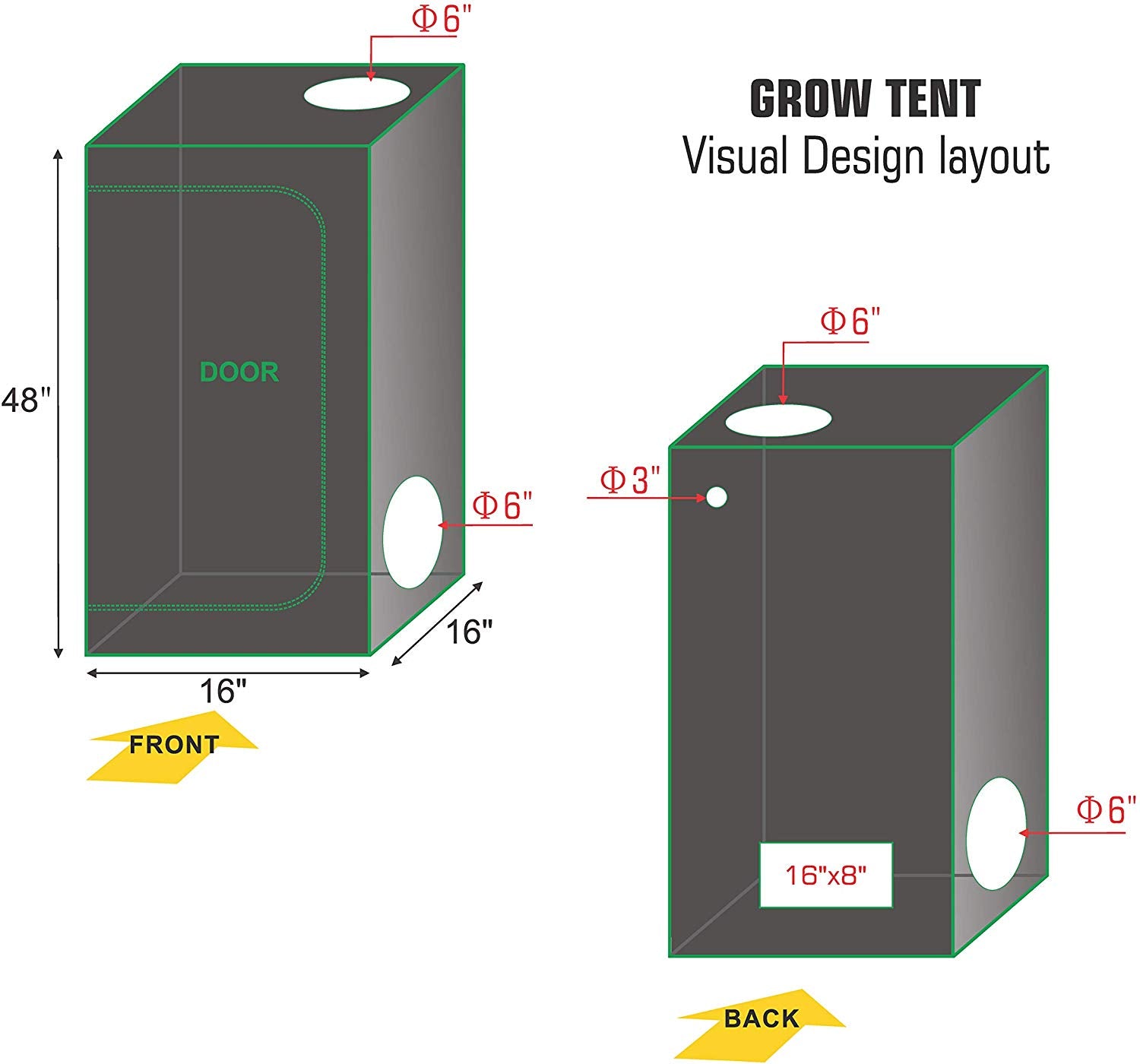 ECO Farm 1.3x1.3FT(16*16*48inch) Hydroponic Indoor Grow Tent-growpackage.com
