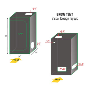 ECO Farm 2.7x2.7FT(32*32*63inch) Hydroponic Indoor Grow Tent-growpackage.com