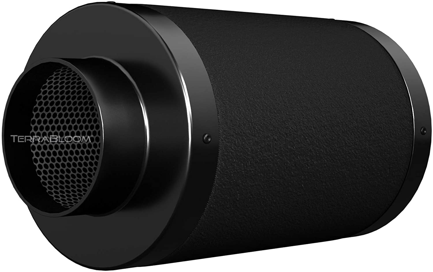 TerraBloom Air Carbon Filter, 4" x 12", Activated Charcoal Scrubber for Inline Duct Fans Up to 200 CFM. for Grow Tent Ventilation Kits, Hydroponics, Odor Removal