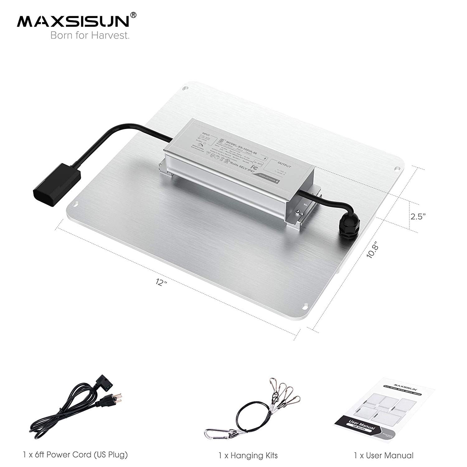 MAXSISUN 2020 Latest QB Style PB 1500 LED Grow Light, Sunlike Full Spectrum LED Grow Lights for Indoor Plants Veg and Bloom, Plant Growing Lamps to Cover a 2.5x2.5ft Flowering Space (450pcs SMD Chips)