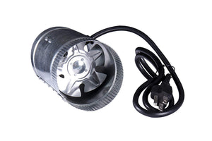 Hydro Crunch 4 inch Inline Duct Booster Fan 100 CFM, Low Noise & Extra Long 7.5' Grounded Power Cord