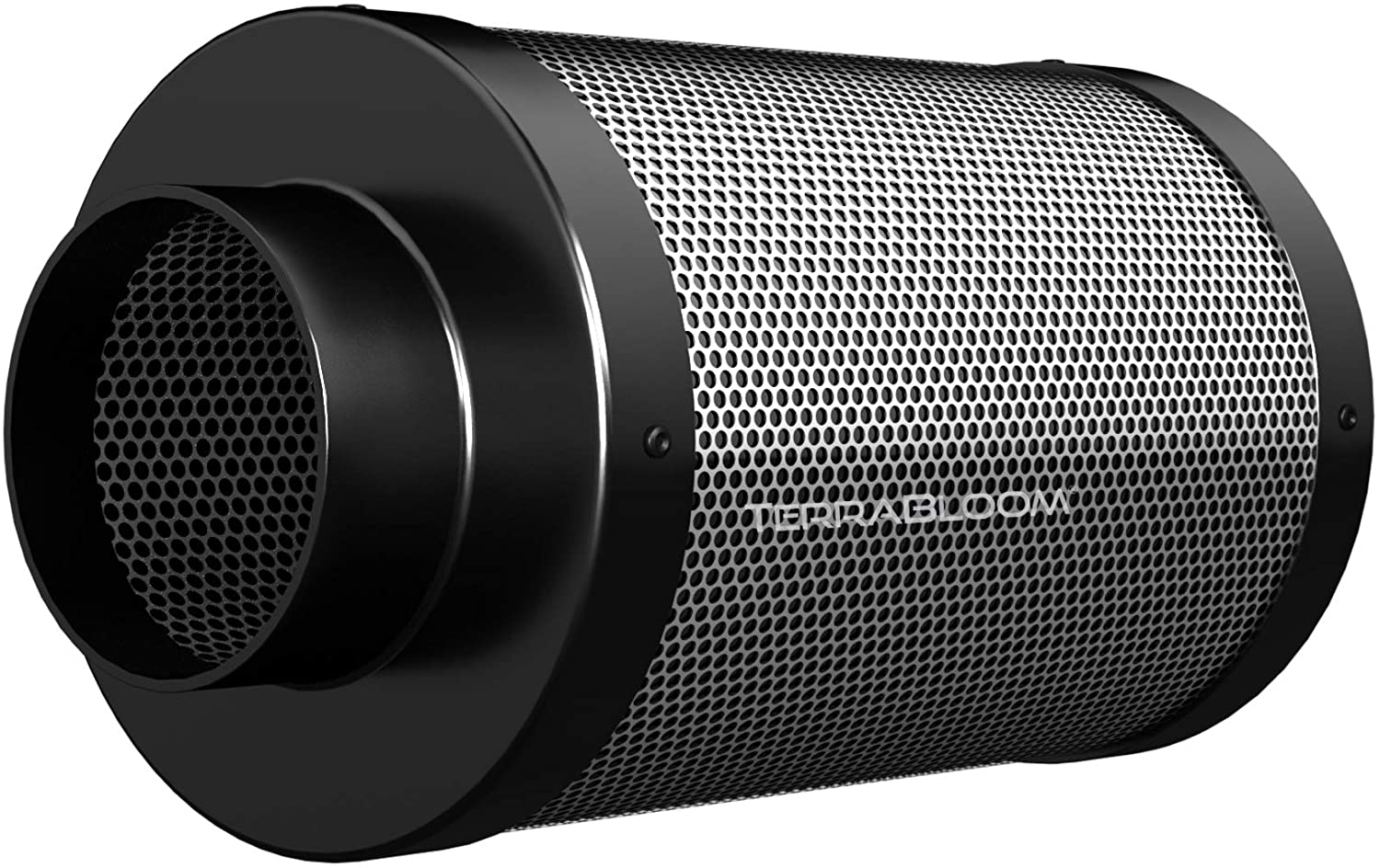 TerraBloom Air Carbon Filter, 4" x 12", Activated Charcoal Scrubber for Inline Duct Fans Up to 200 CFM. for Grow Tent Ventilation Kits, Hydroponics, Odor Removal
