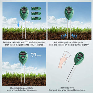 ECO Farm Soil Tester, 3-in-1 Plant Moisture Meter Light and PH Tester for Home