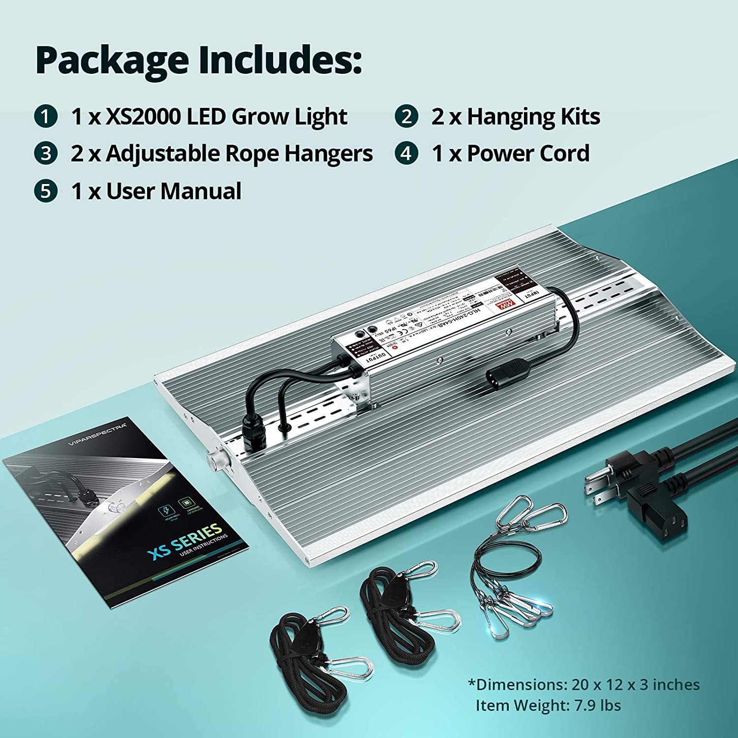 VIPARSPECTRA XS2000 LED Grow Light with Samsung LM301B & MeanWell Driver