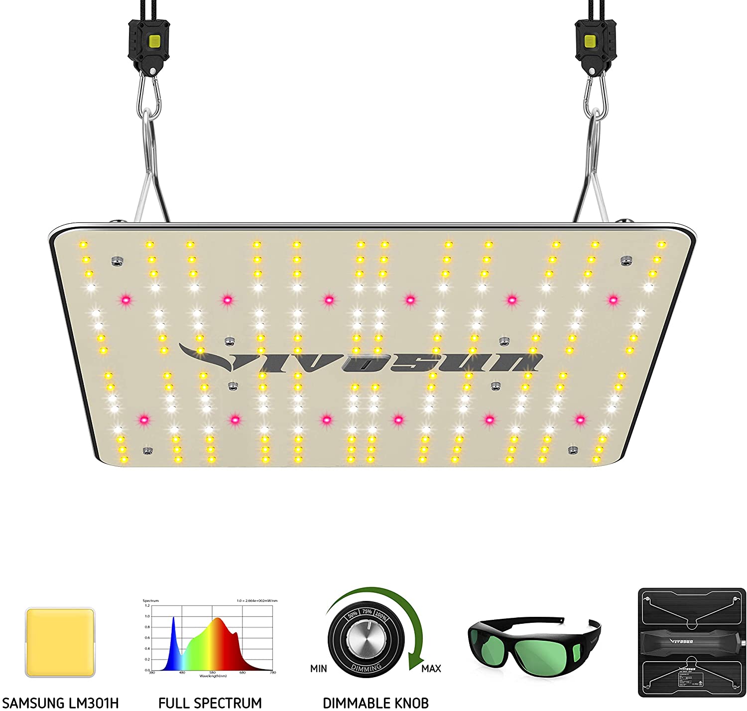 VIVOSUN VS1000 LED Grow Light with Samsung LM301H Diodes