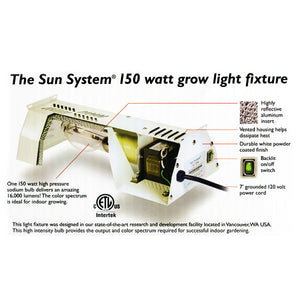 Sun System HPS 150 Watt Grow Light Kit