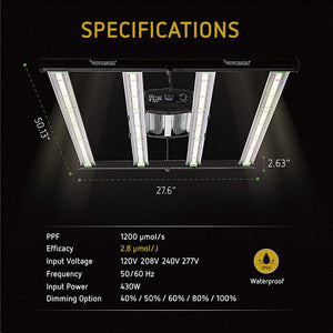 VIVOSUN Patented Design VS4300 Foldable Dimmable LED Grow Light with Samsung & OSRAM Diodes
