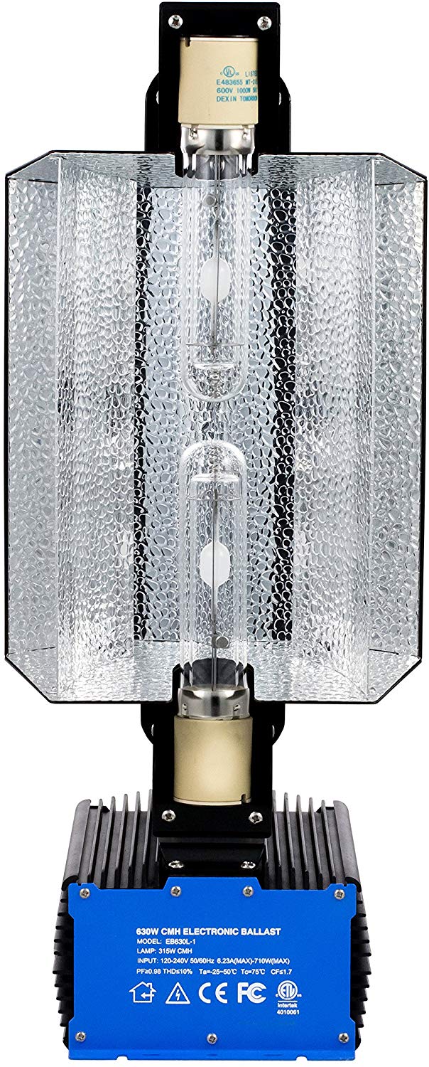 Yield Lab 630w Dual Bulb CMH Open Wing Complete Grow Light Kit