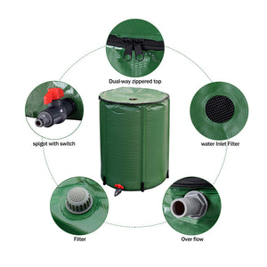 ECO Farm Collapsible Runoff Portable Rain Barrel Water Storage Tank-growpackage.com