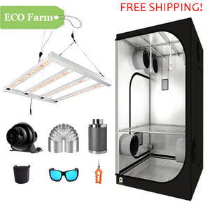 ECO Farm 3'x3' Essential Grow Tent Kit with ECO Farm DBL3000 320W LED Grow Light