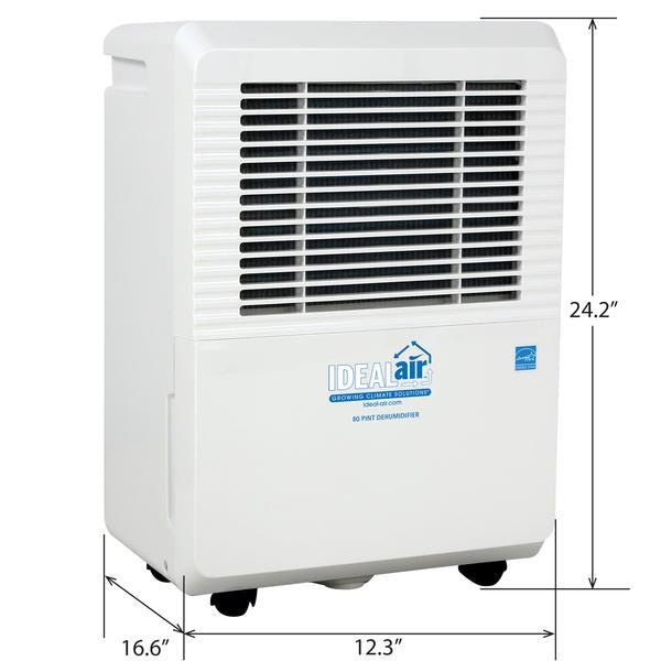 Ideal-Air Dehumidifier 50 Pint - Up to 80 Pints Per Day