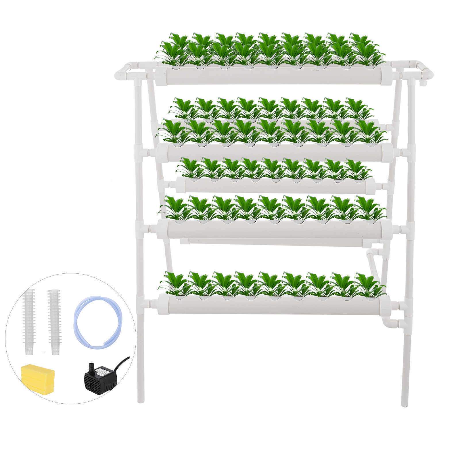 ECO Farm 4 Layers 8 Pipes 72 Plant Sites Hydroponic Growing System-growpackage.com